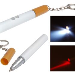 LASER-CIGARETTE - 3 В 1 КЛЮЧОДЪРЖАТЕЛ ВЪВ ФОРМАТА НА ЦИГАРА - ЧЕРВЕН ЛАЗЕР, LED ФЕНЕРЧЕ И ХИМИКАЛКА В ЕДНО