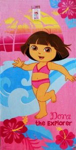 BEACH TOWELS DORA THE EXPLORER - ПЛАЖНИ ХАВЛИИ DORA - ХАВЛИИ ЗА ПЛАЖ С КАРТИНКИ С АНИМАЦИОННИ ГЕРОИ ДОРА ИЗСЛЕДОВАТЕЛКАТА ИЛИ ДОРА ПЪТЕШЕСТВЕНИЧКАТА