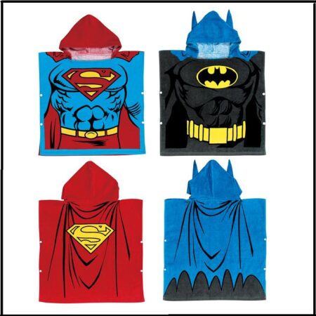 BEACH PONCHO BATMAN SUPERMEN -  ДЕТСКО ПОНЧО ЗА ПЛАЖ СУПЕРМЕН - БАТМАН